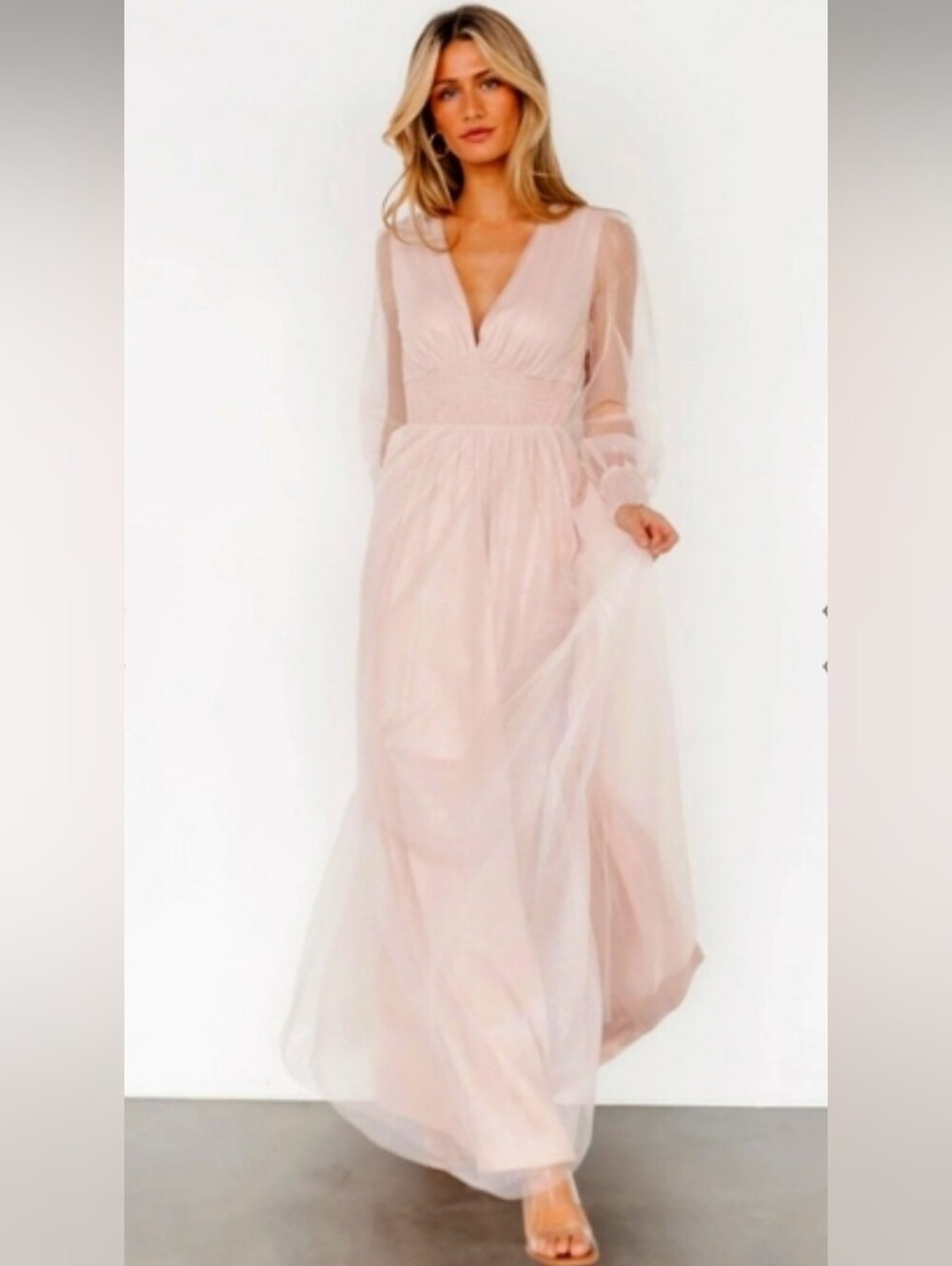 Baltic Born Layla Tulle Maxi Dress Shimmer Pink XL NWT Fairycore Whimsy Romantic